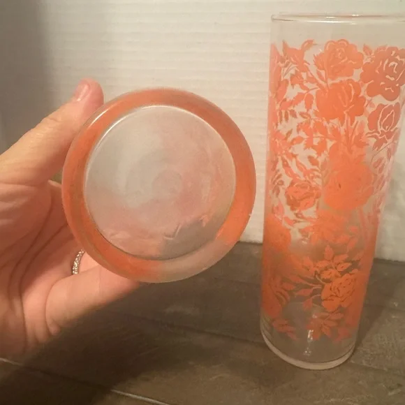 Set of 2 Libbey Coral Rose Highball Glasses - Picture 4 of 4